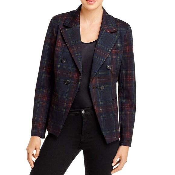 Bagatelle Plaid Blazer Jacket Coat Women's Size XS‎ Office Work Job Burgundy - Picture 1 of 8